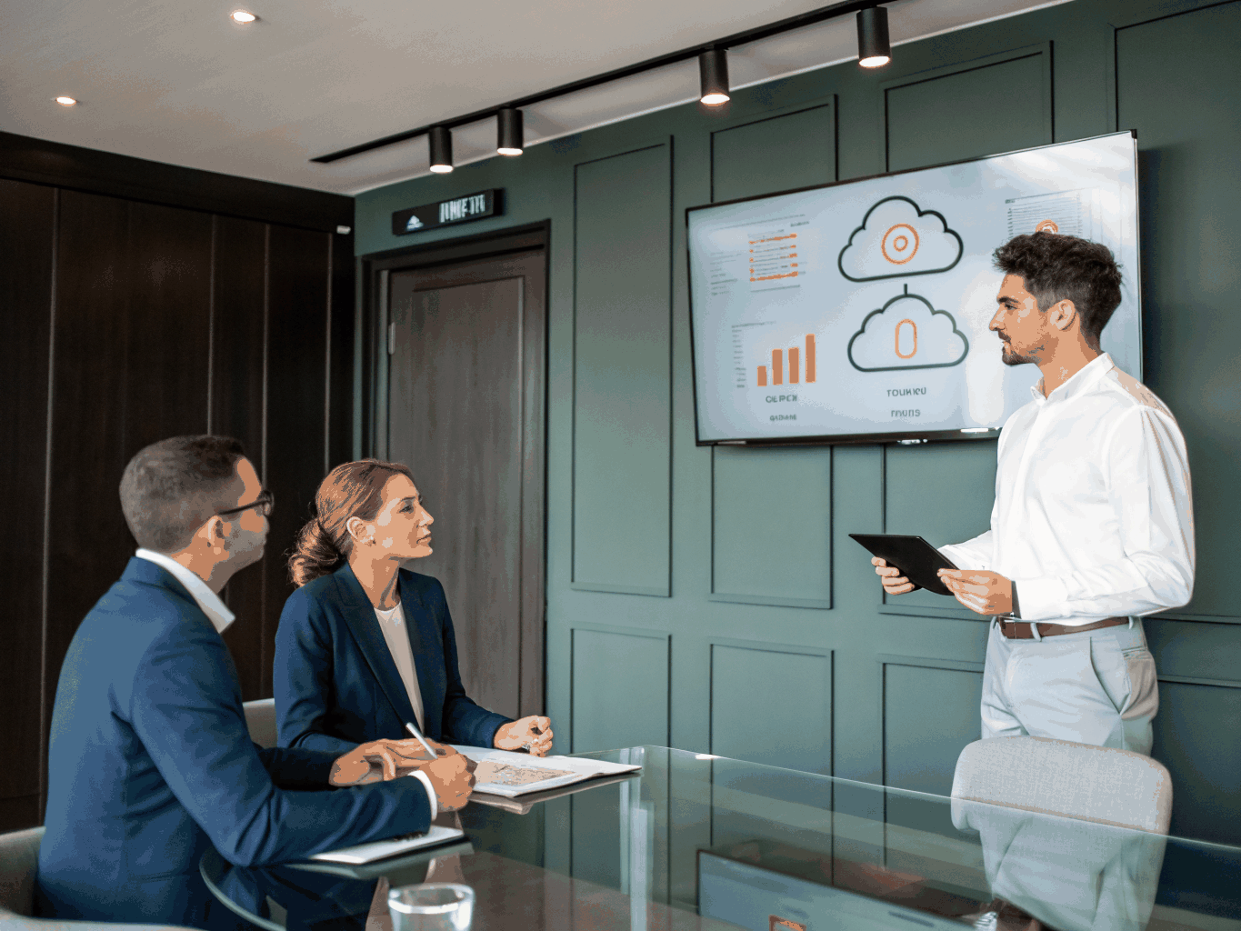 Strategic consultation session with data visualization
